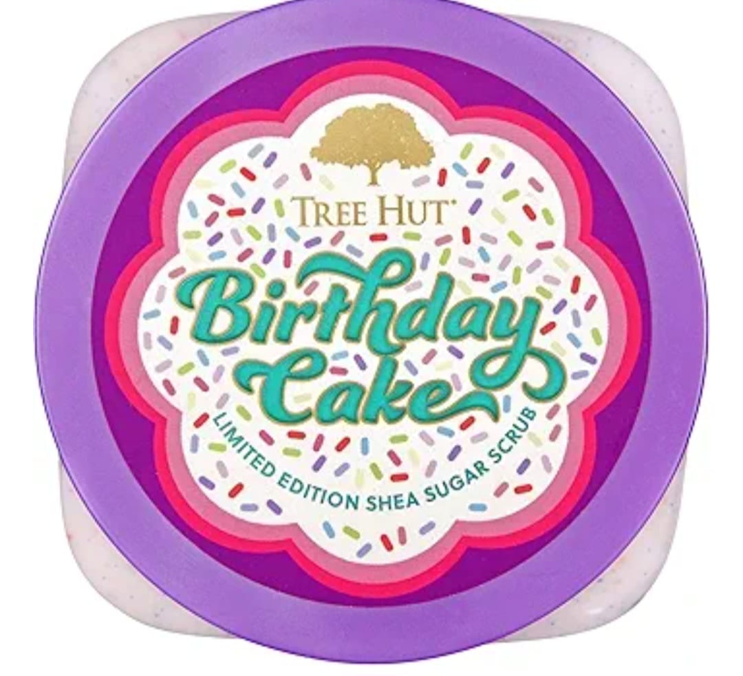 Tree Hut Exfoliating Shea Sugar Scrub Birthday Cake.