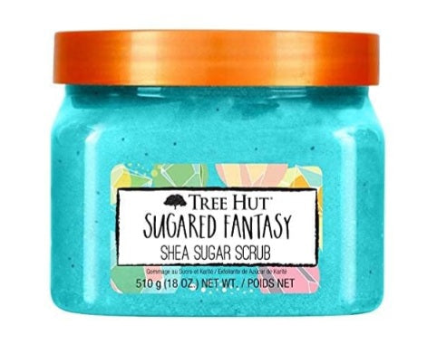 Tree Hut Sugared Fantasy Shea Sugar Scrub | Exfoliating Body Scrub Removes Dead, Dry Skin for a Soft & Hydrated Feel | Nourishing Essential Body Care | 18 fl oz.