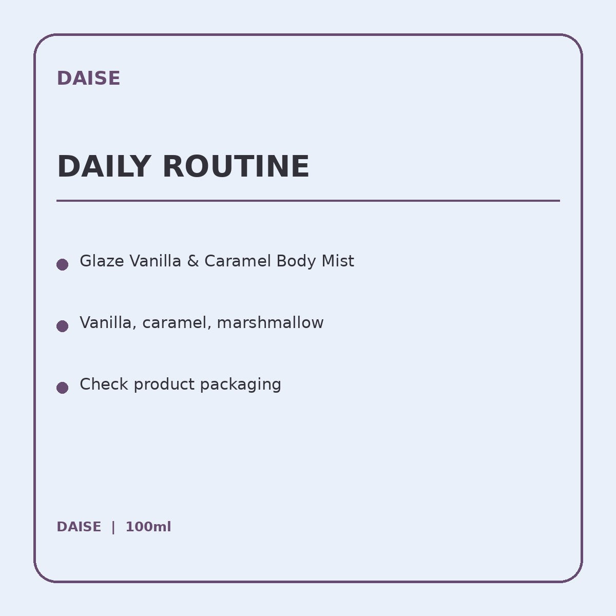 daise glaze product information panel 4