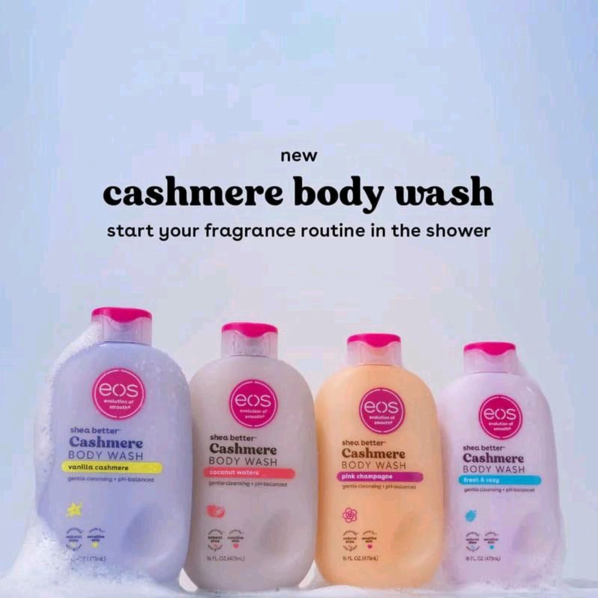 EOS Cashmere Body Wash four scent collection