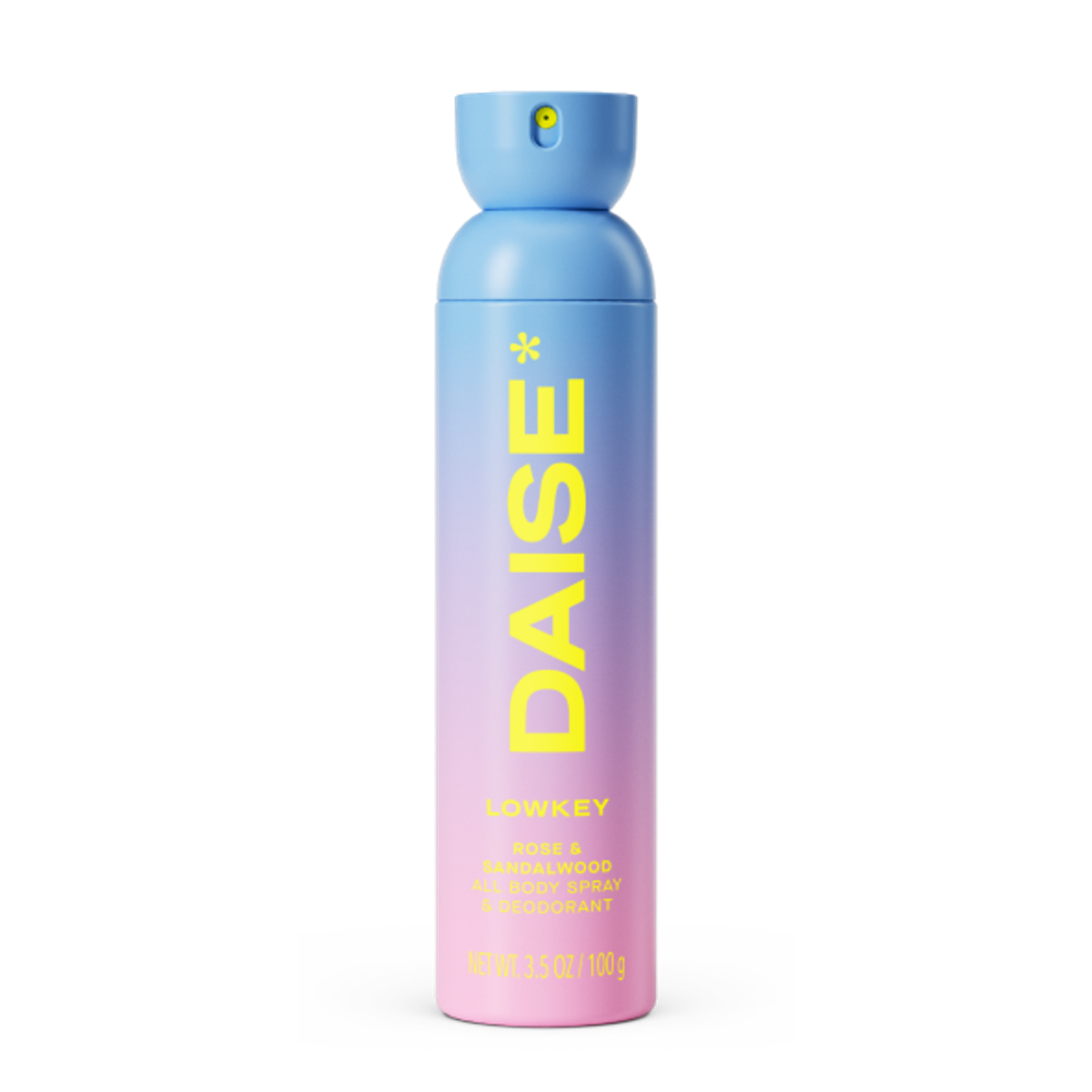 Daise Lowkey Rose & Sandalwood All Body Spray & Deodorant 120ml front product view on a white background