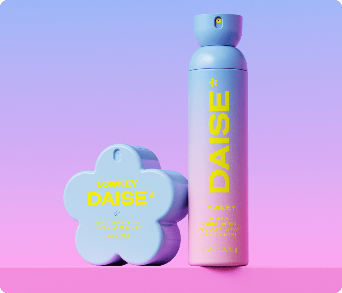 Daise Lowkey Rose & Sandalwood Fragrance Body Mist 100ml with the matching fragrance body mist or deodorant