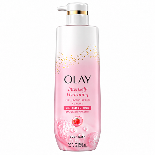 Olay Intensely Hydrating Hyaluronic Serum Complex Strawberry Fizz Body Wash 591ml
