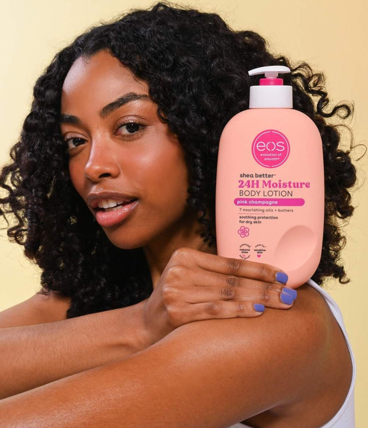 EOS Pink Champagne Body Lotion lifestyle photograph