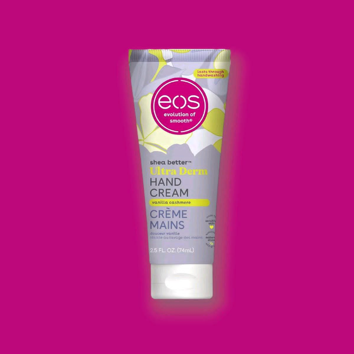 EOS Shea Butter Hand Cream - Vanilla Cashmere, Instant Nourishing Hydration + Lasting Protection, 2.5 oz, 74ml Lotion