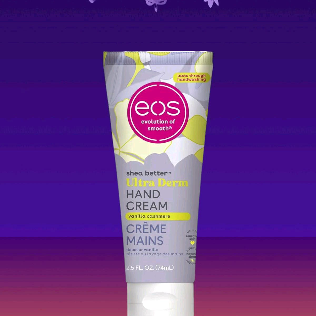 EOS Shea Butter Hand Cream - Vanilla Cashmere, Instant Nourishing Hydration + Lasting Protection, 2.5 oz, 74ml Lotion