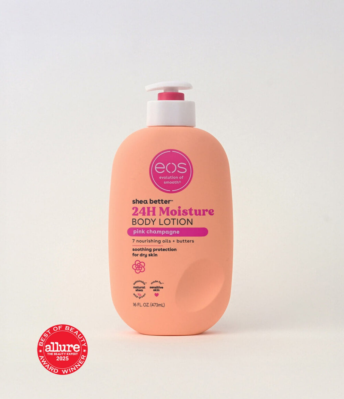 EOS Pink Champagne 24H Moisture Body Lotion 473ml front view