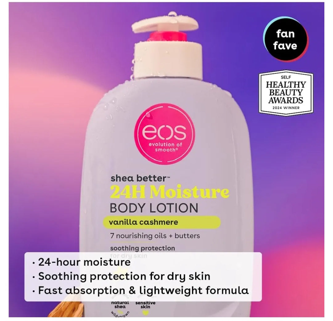 EOS Vanilla Cashmere Body Lotion Shea Better better 24hr moisture - 16 oz/473 ml