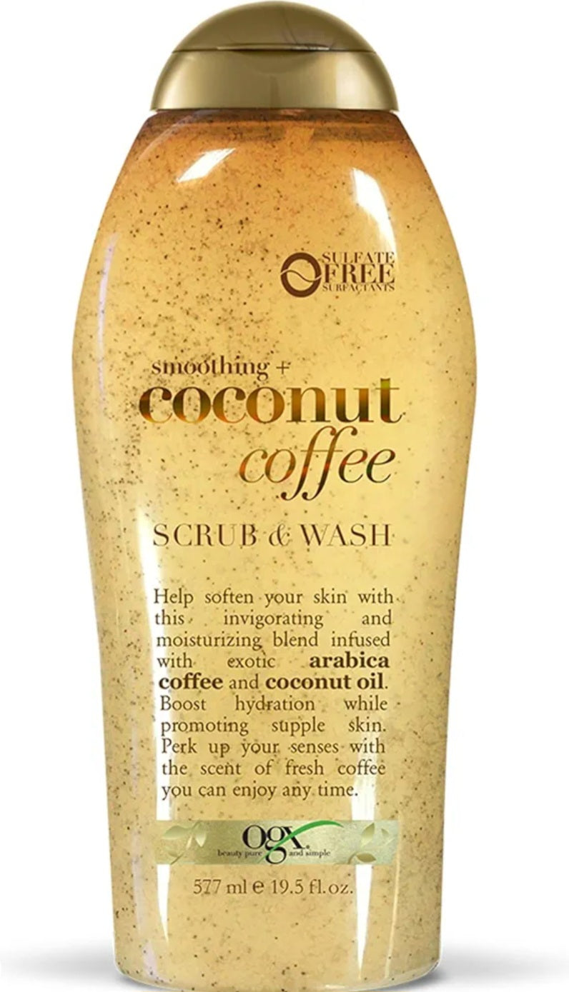 OGX Smoothing + Coconut Coffee Exfoliating Body Scrub Paraben-Free (19.5 fl oz)