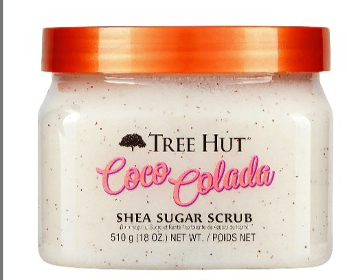 Tree Hut Shea Sugar Scrub Coco Colada, 18 oz, Ultra Hydrating and Exfoliating Scrub for Nourishing Essential Body Care