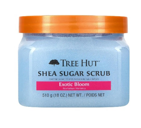 Tree Hut Exotic Bloom Shea Sugar Scrub | Exfoliating Body Scrub Removes Dead, Dry Skin for a Soft & Hydrated Feel | Nourishing Essential Body Care | 18 fl oz.