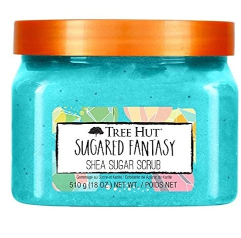 Tree Hut Sugared Fantasy Shea Sugar Scrub | Exfoliating Body Scrub Removes Dead, Dry Skin for a Soft & Hydrated Feel | Nourishing Essential Body Care | 18 fl oz.