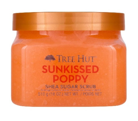 Tree Hut Sunkissed Poppy Shea Sugar Scrub | Exfoliating Body Scrub Removes Dead, Dry Skin for a Soft & Hydrated Feel | Nourishing Essential Body Care | 18 fl oz.