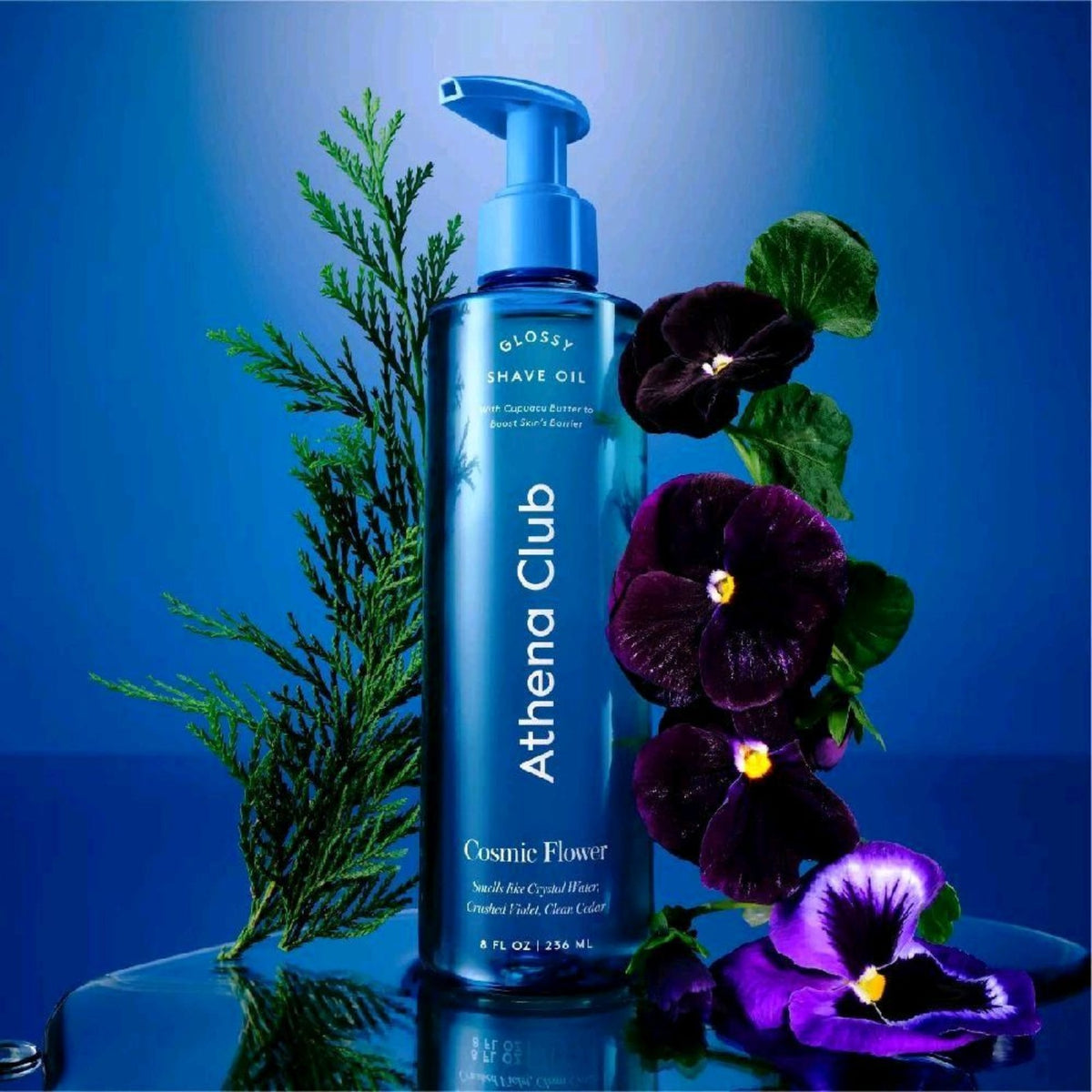 Athena Club Glossy Shave Oil Cosmic Flower lifestyle