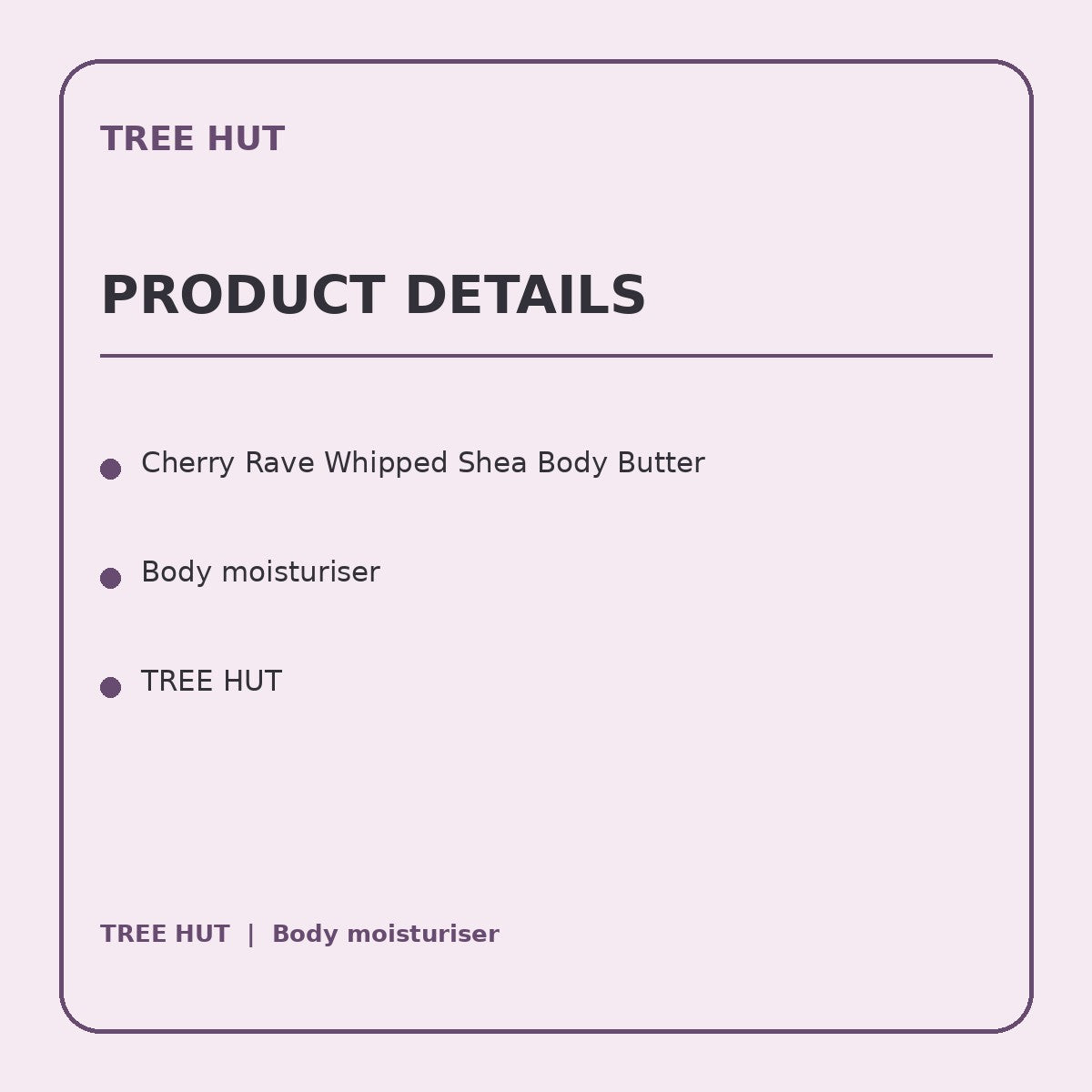 cherry butter product information panel 1