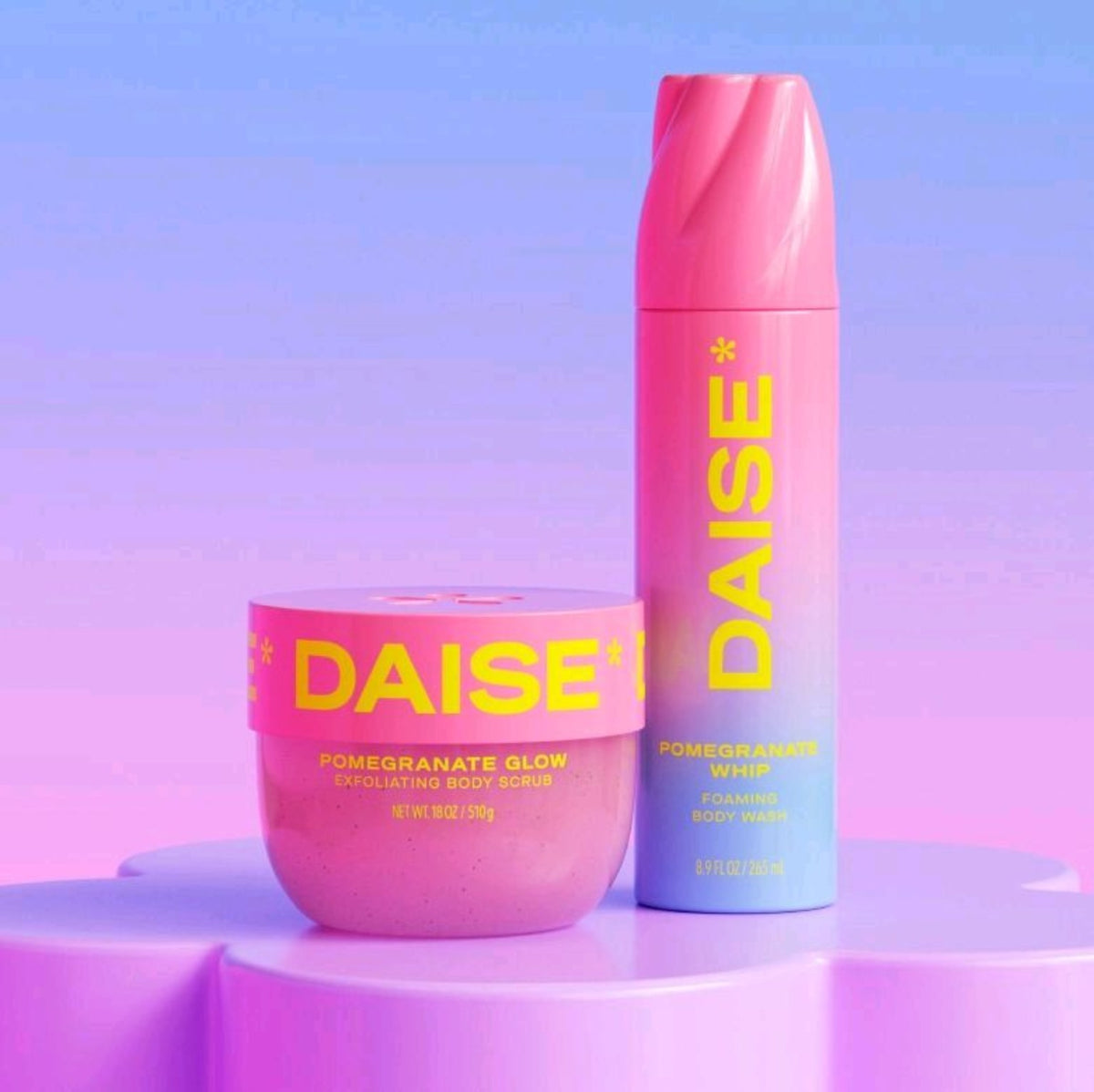 Daise Pomegranate Glow Body Scrub and Foaming Body Wash