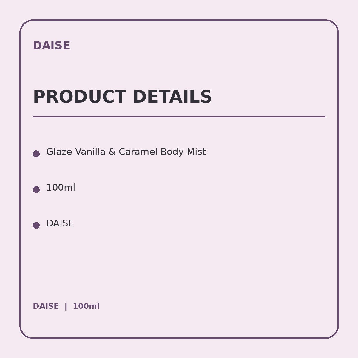 daise glaze product information panel 1