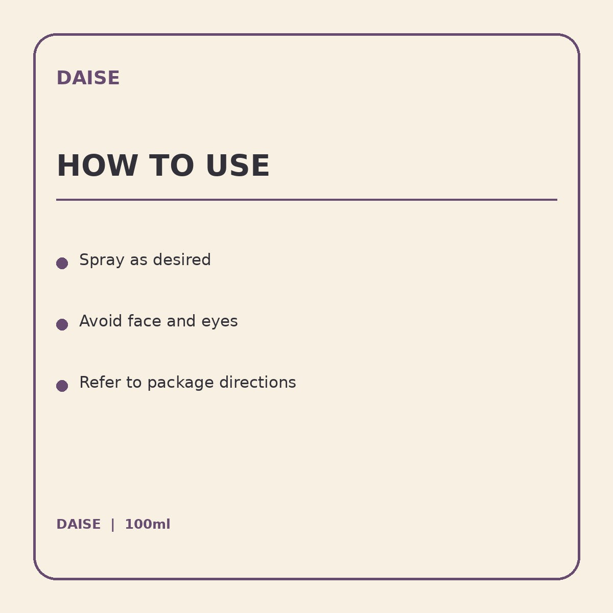daise glaze product information panel 3