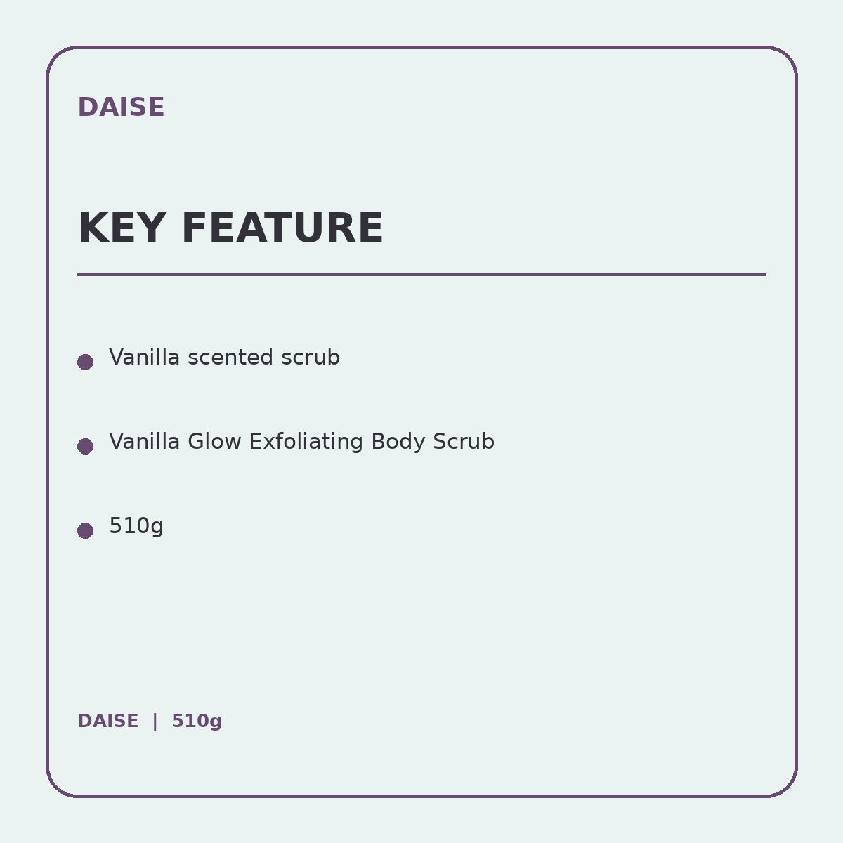 daise scrub product information panel 2