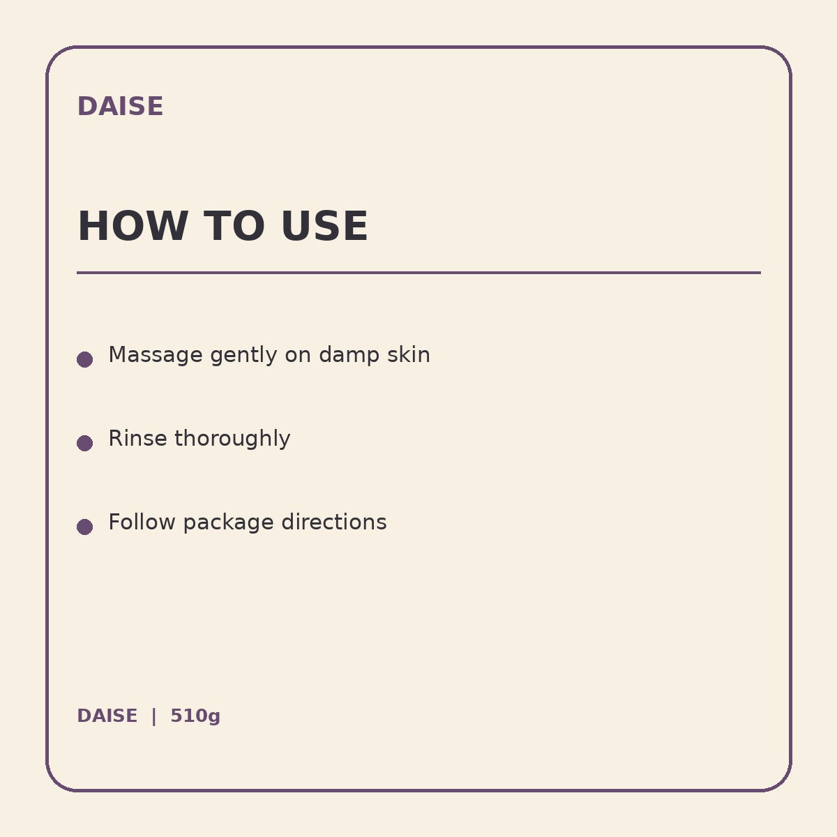 daise scrub product information panel 3