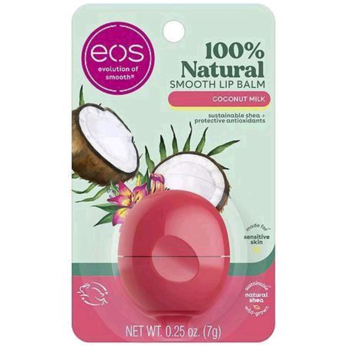 EOS Coconut Milk 100% Natural Smooth Lip Balm 7g front packaging