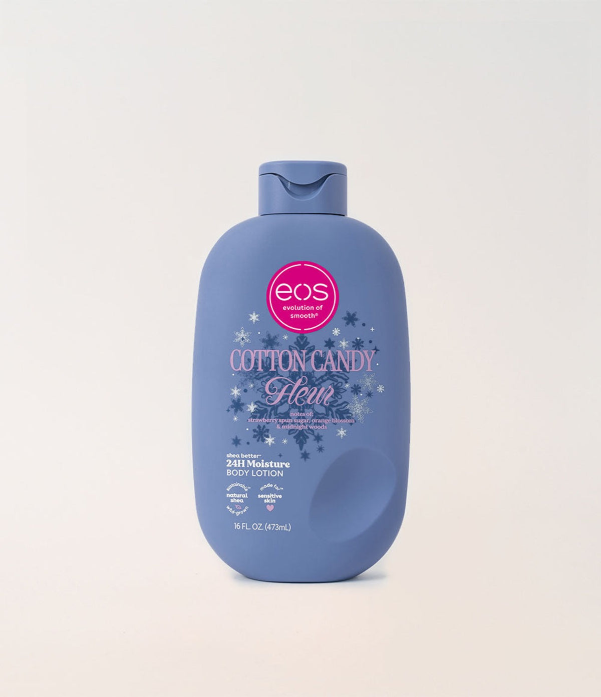 EOS Cotton Candy Fleur bottle on white background