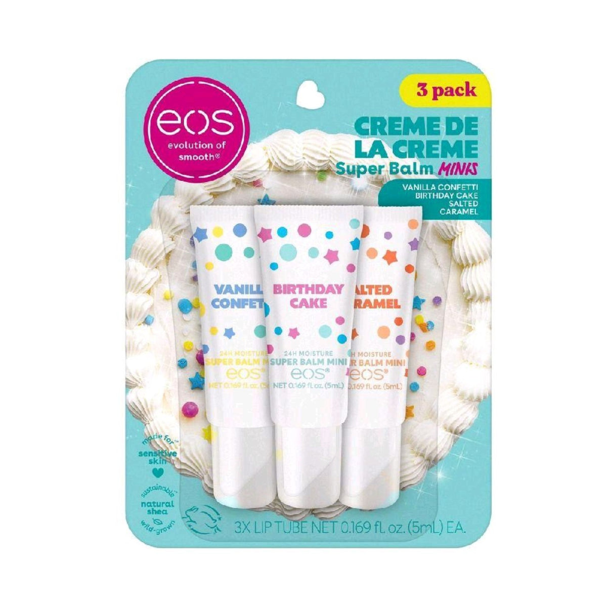 EOS Crème de la Crème Super Balm Minis 3-Pack packaging