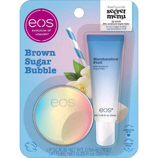 EOS Marshmallow Fluff and Brown Sugar Bubble Lip Treatment Duo packaging
