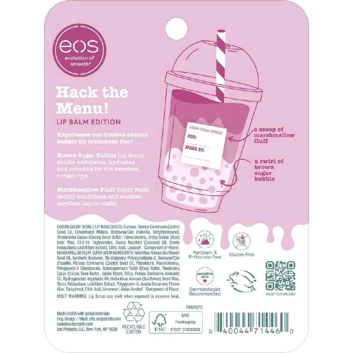EOS Marshmallow Fluff Super Balm application