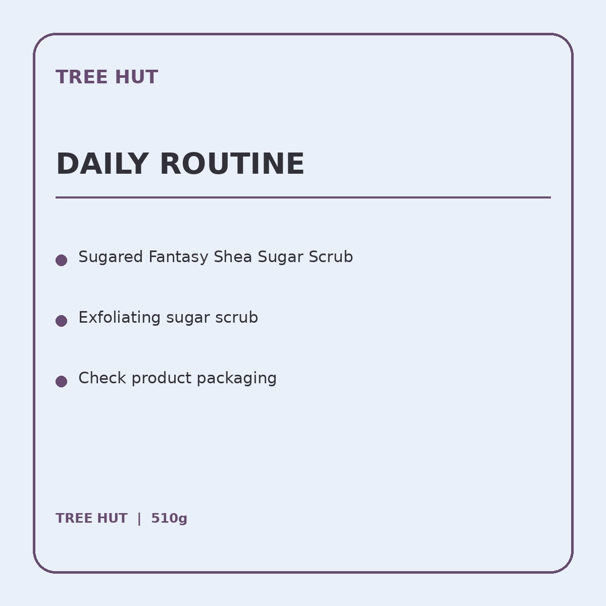 Tree Hut fantasy scrub product information panel 4