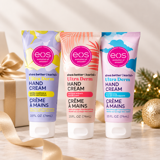 EOS Hand Cream Bundle Christmas gift - Vanilla Cashmere, Coconut Waters and Fresh & Cozy