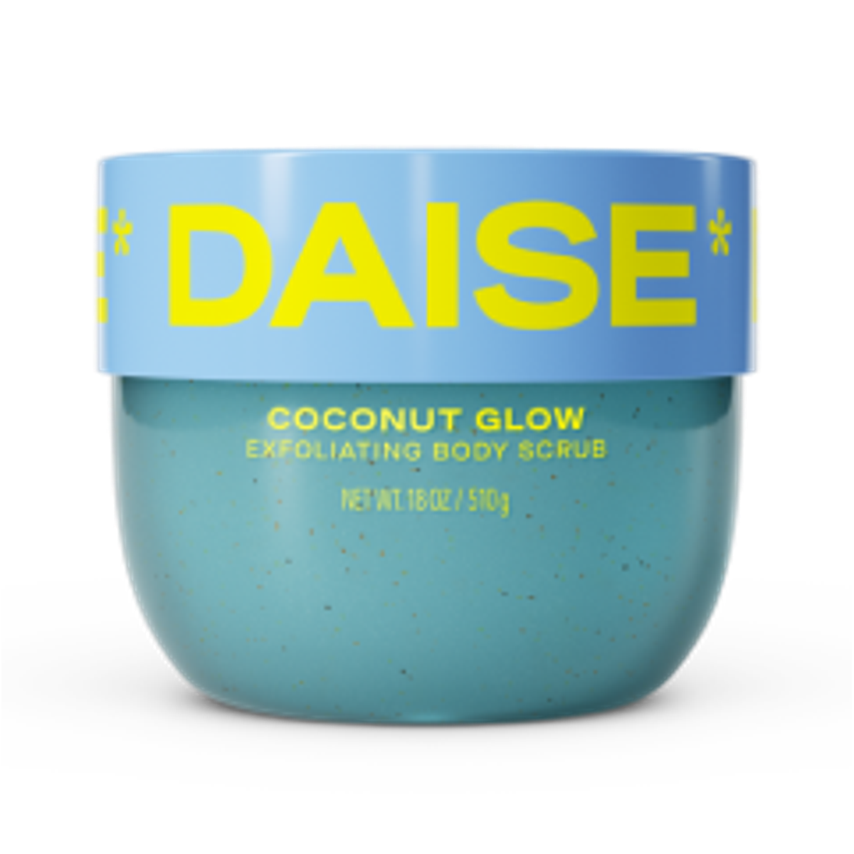 Daise Coconut Glow Exfoliating Body Scrub 510g front product view on a white background