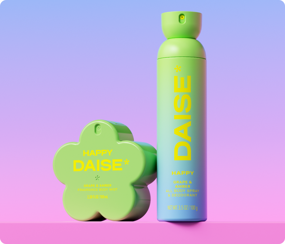Daise Happy Grape & Amber All Body Spray & Deodorant 120ml with the matching fragrance body mist or deodorant