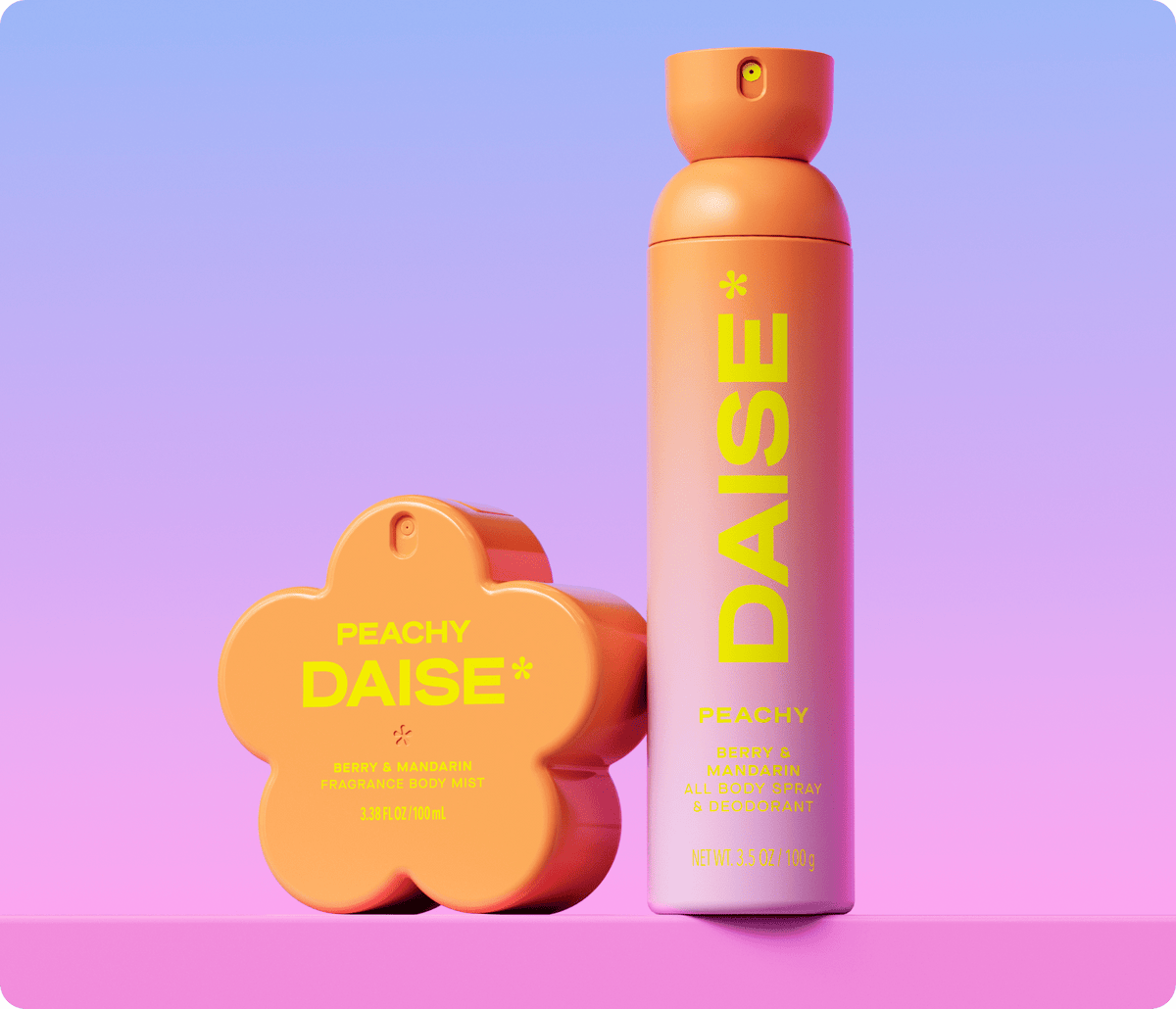 Daise Peachy Berry & Mandarin All Body Spray & Deodorant 120ml with the matching fragrance body mist or deodorant