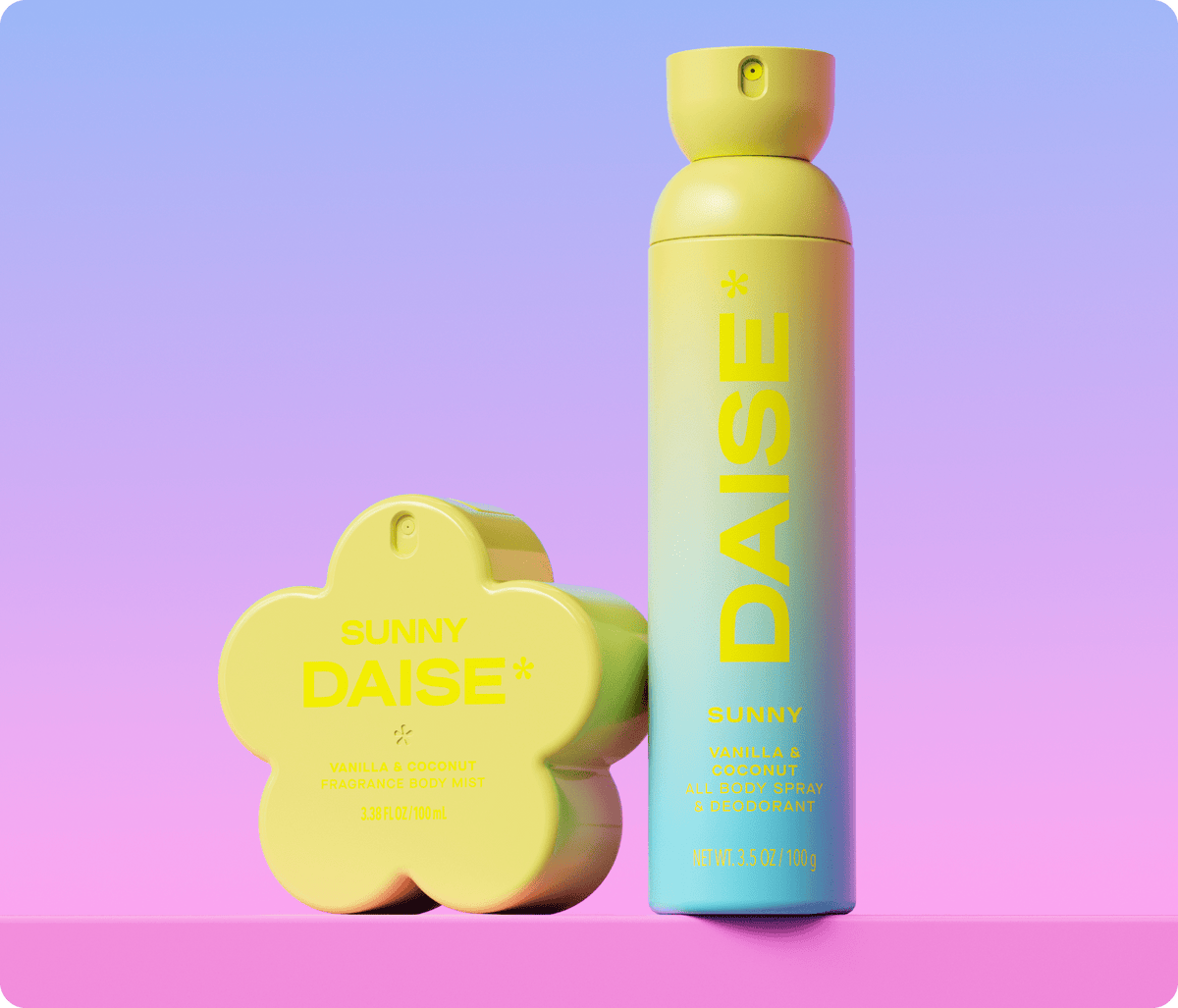 Daise Sunny Vanilla & Coconut All Body Spray & Deodorant 100g – with its matching fragrance body mist