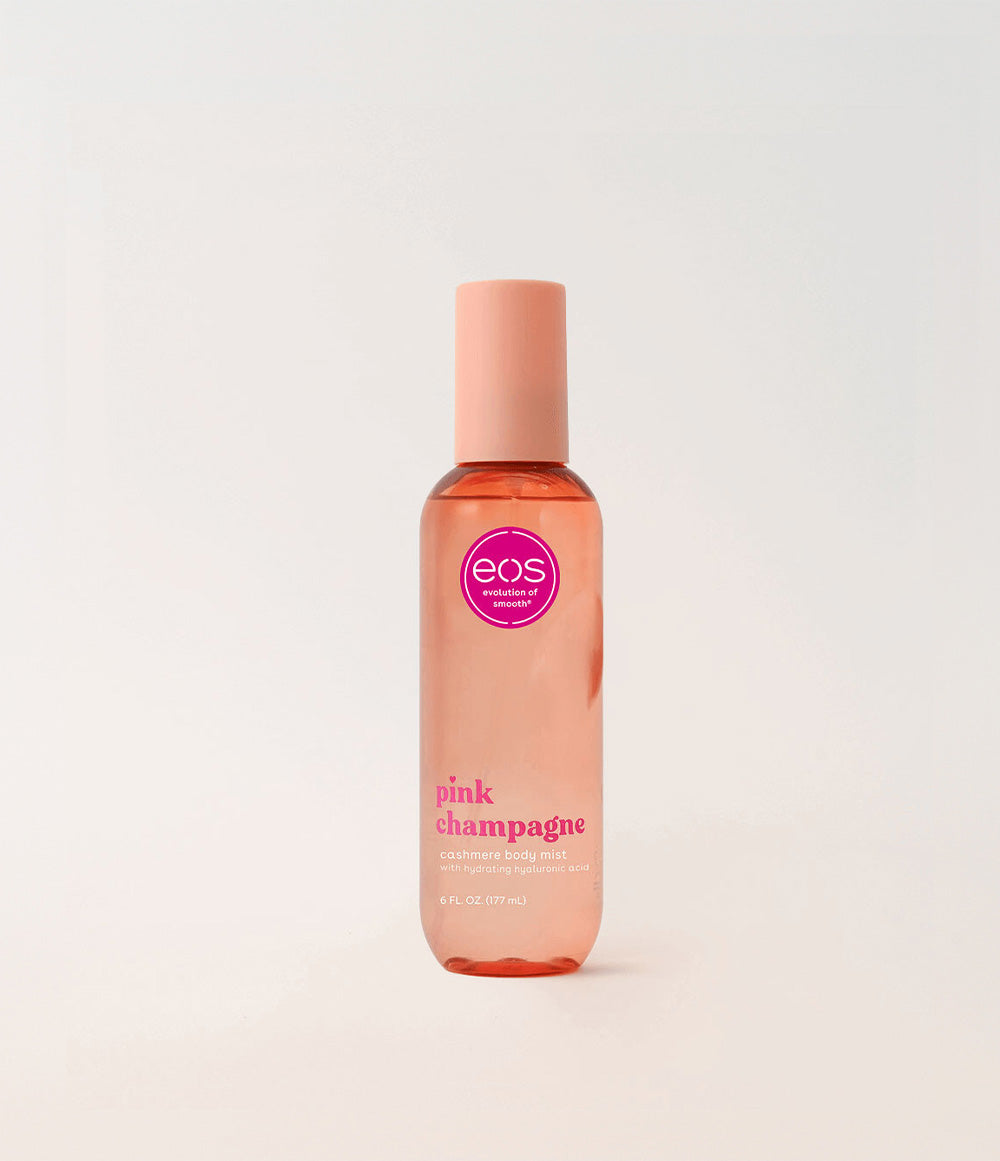 EOS Pink Champagne body mist front of bottle