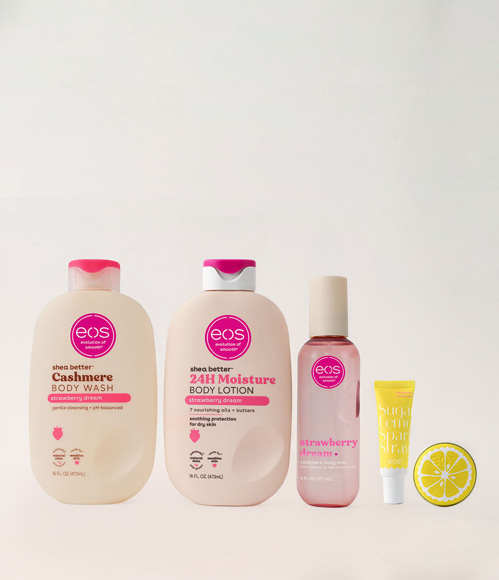 EOS Strawberry Limoncello Super Balm – matching product range
