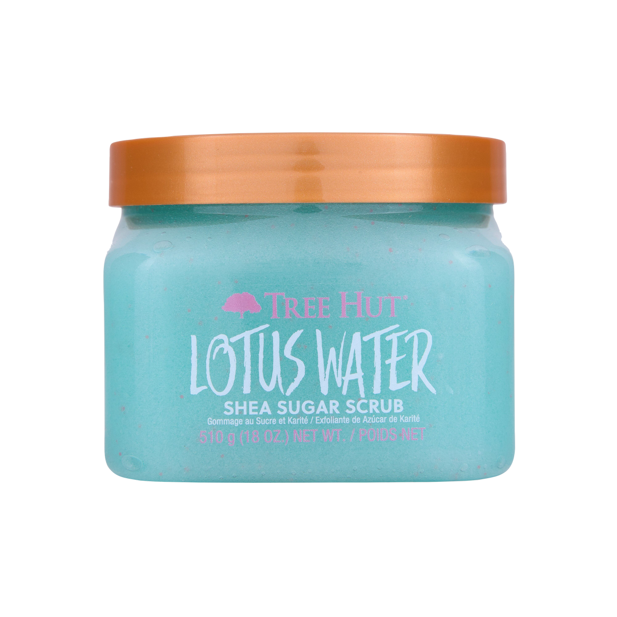 Tree Hut Lotus Water Shea Sugar Scrub 510g front of jar