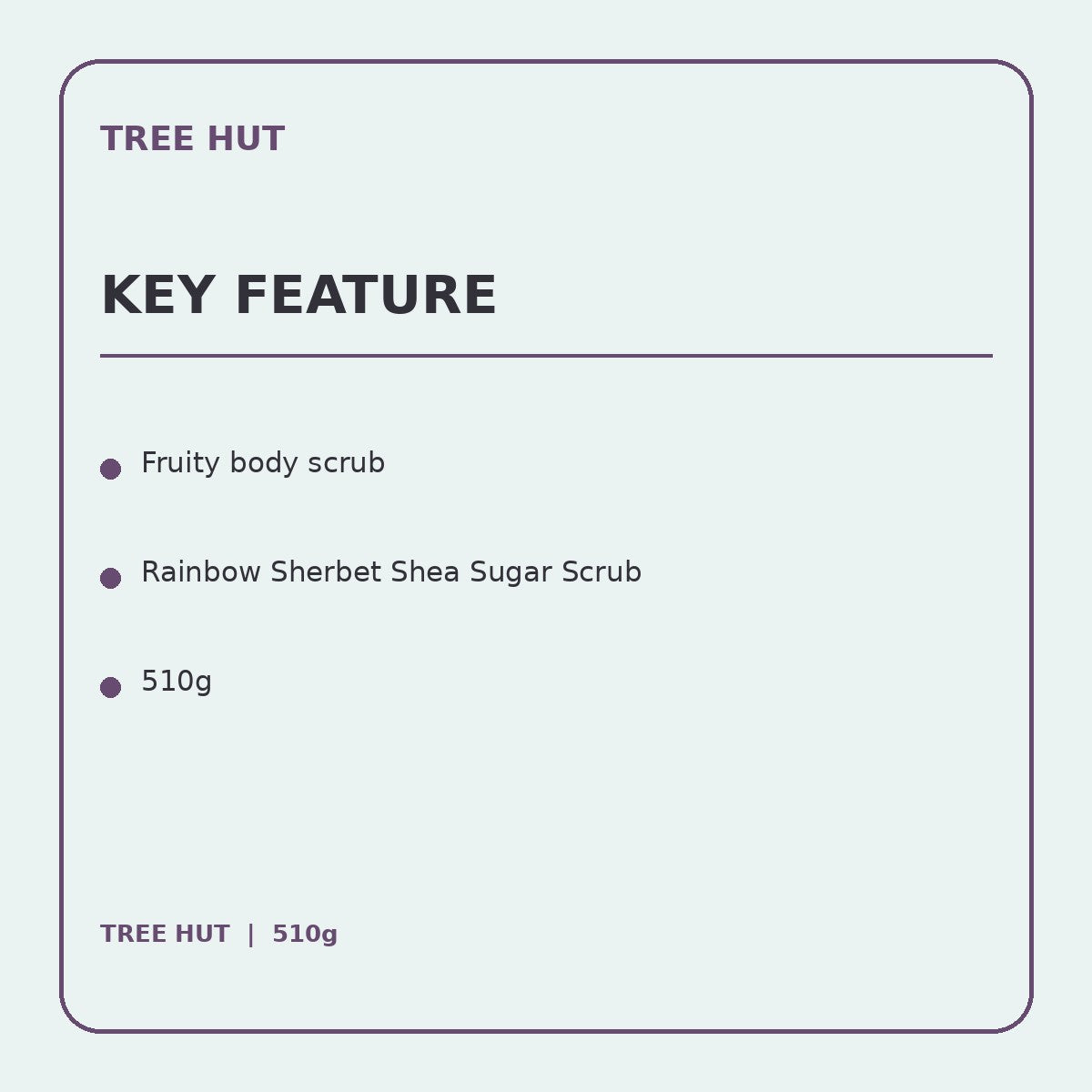 Tree Hut rainbow scrub product information panel 2