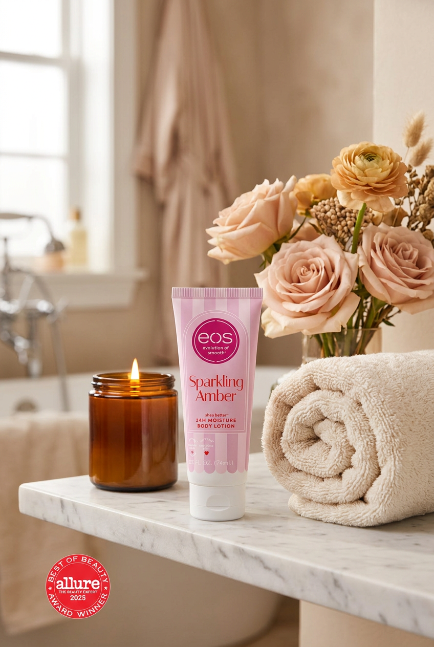 EOS Sparkling Amber travel-size body lotion product image
