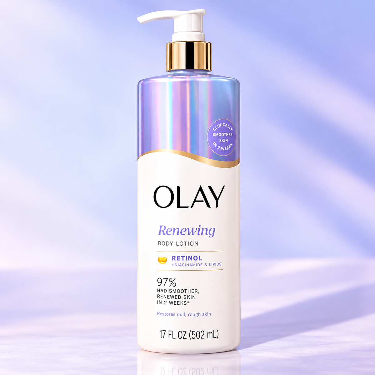 Olay Retinol Body Lotion - Smoothing with Renewing Serum, Visibly Smoother Skin