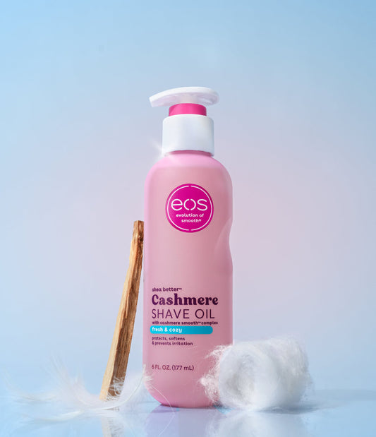 EOS Fresh and Cozy shave oil 177ml bottle with pump dispenser