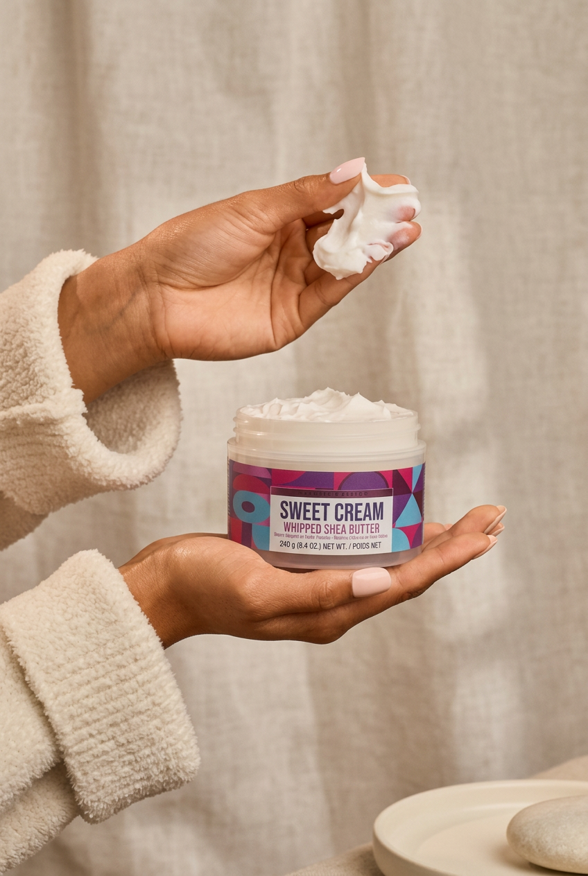 Tree Hut Sweet Cream Whipped Shea Body Butter 240g product image showing the sweet cream moisturising body butter