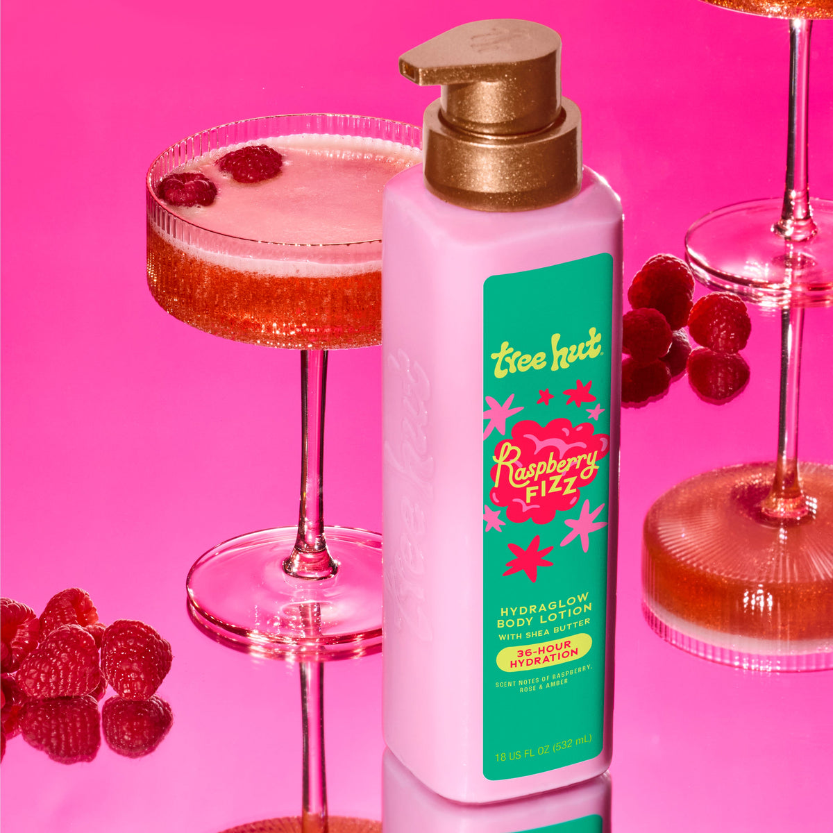 Tree Hut Raspberry Fizz Hydraglow Body Lotion 18oz