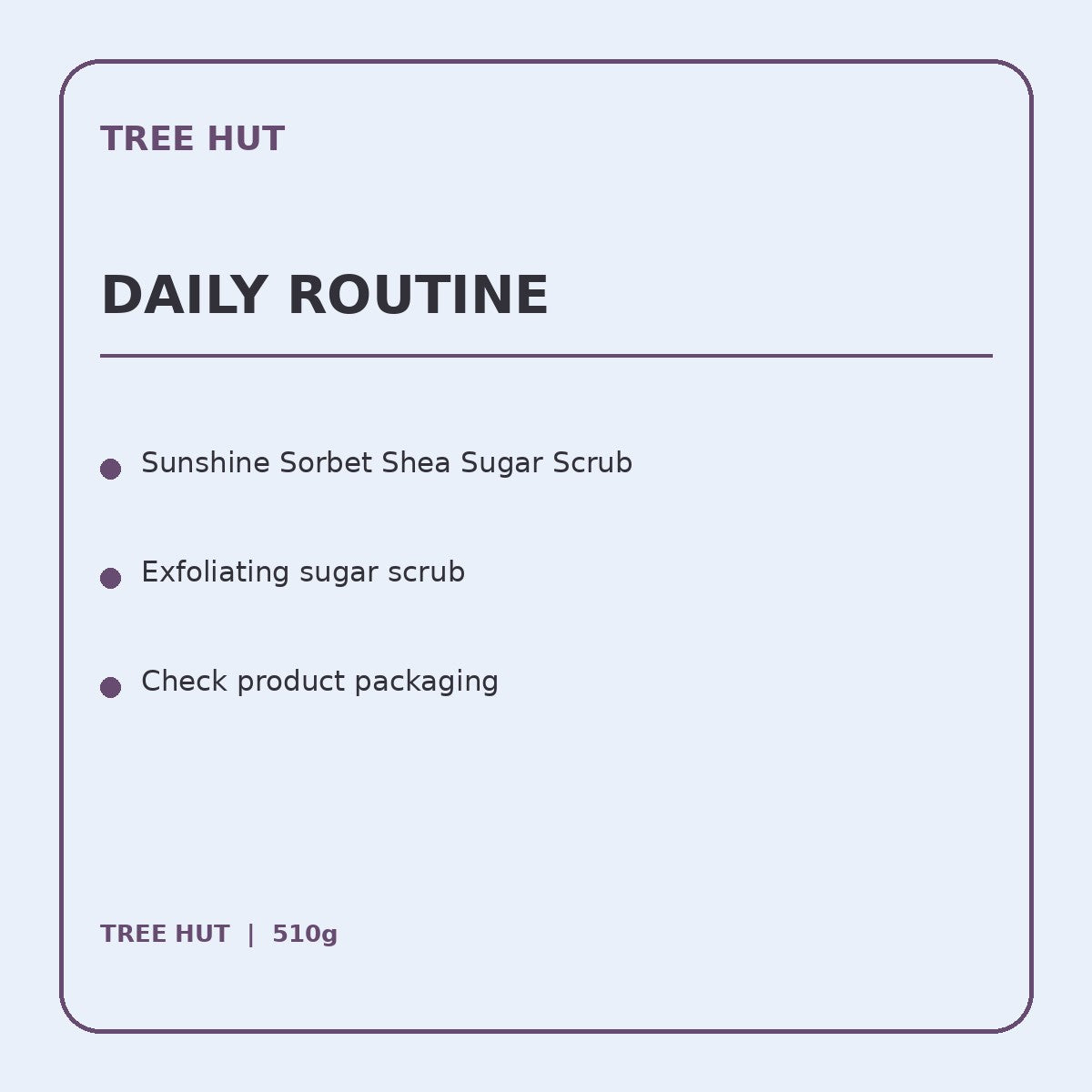 Tree Hut sunshine scrub product information panel 4