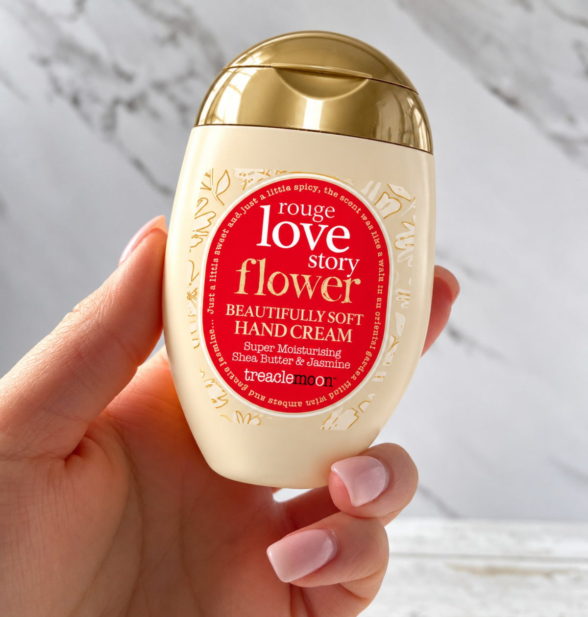 Treaclemoon Rouge Love Story Flower Hand Cream held in hand